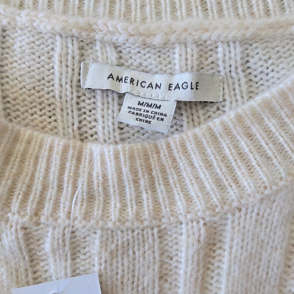 American Eagle Ribbed Knit Long Sleeve Sweater Dress - Beige - Picture 6 of 11